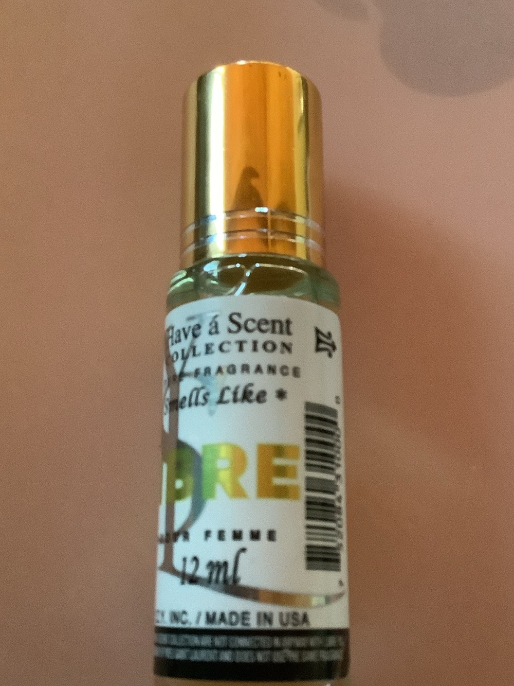 Gold-Accent Roller Perfume - 12ml (Gold/Green) Full